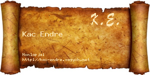 Kac Endre névjegykártya